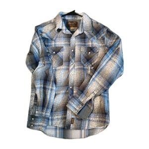 Wrangler Retro Long Sleeve Shirt MVR301M Men's M Pearl Snap Western Cotton Rodeo